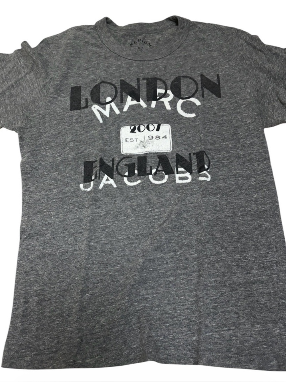 Marc by Marc Jacobs London England Graphic T-Shirt Charcoal Grey Soft Medium